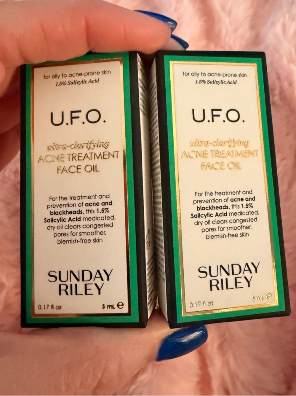 SUNDAY RILEY UFO Ultra-Clarifying Acne Treatment Face Oil MINIS (2) NIB 5mL